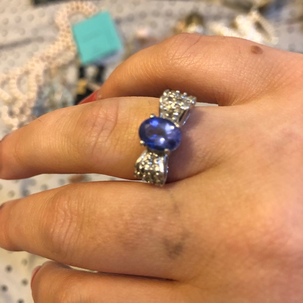 Silver ring with real gemstone